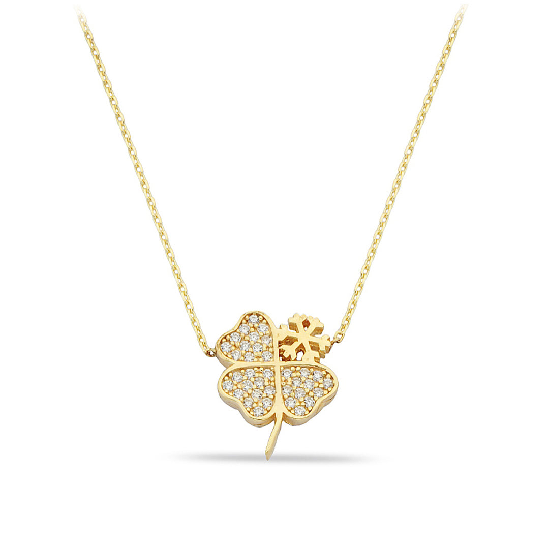 Yonca Figürlü, Kar Taneli Altın Kolye