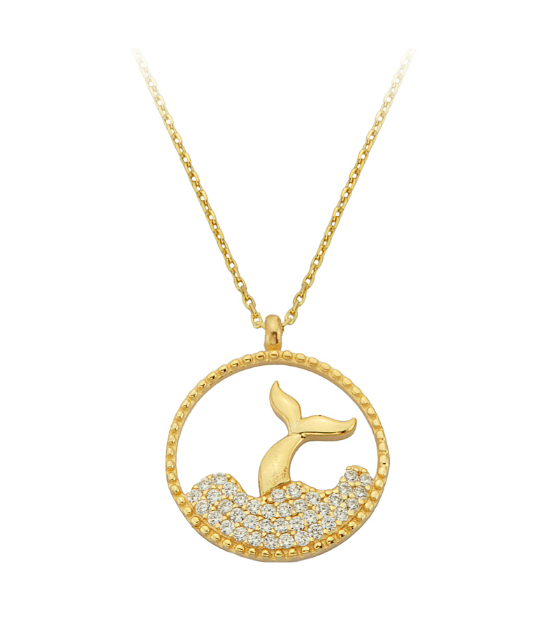 Yunus FigürlüAltın Taşlı Kolye