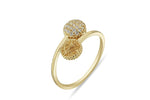 Mimoza Tomurcuklu ve Yapraklı Altın Yüzük