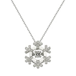 Kar Tanesi Beyaz Altın Hareketli Taş Kolye