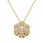 Kar Tanesi Sarı Altın Hareketli Taş Kolye